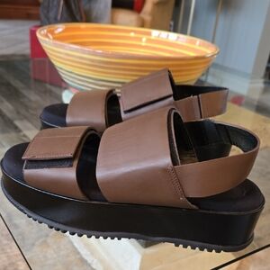 Marni Brown and Black Platform Sandals